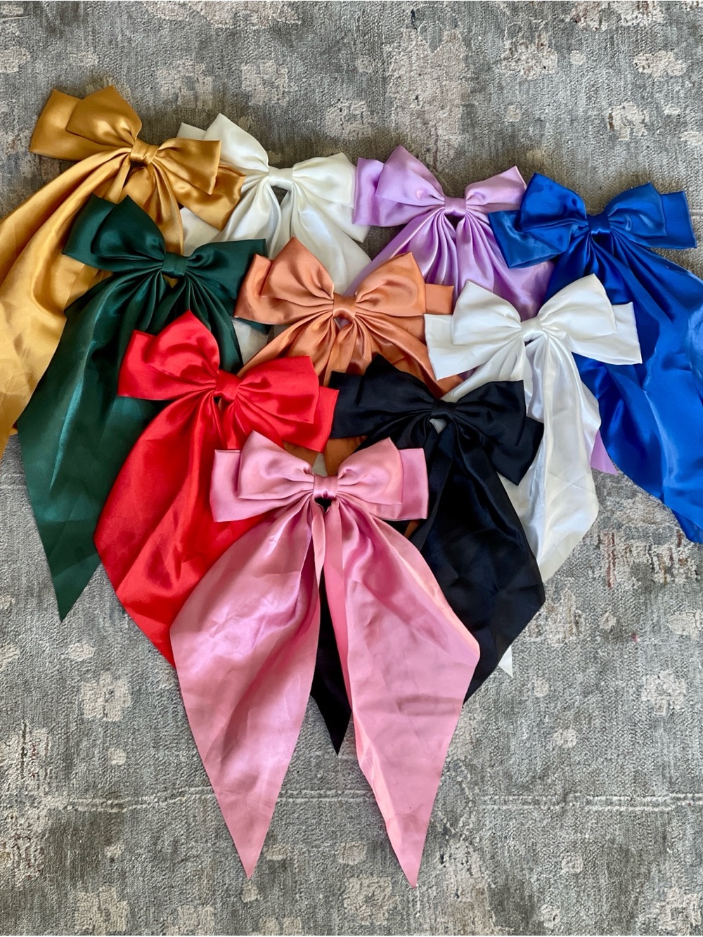SHEIN Satin Bow Hair Tie Set — Multicolor